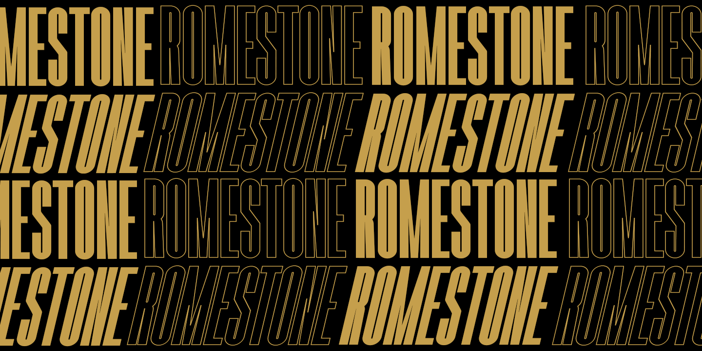 Пример шрифта Romestone Hollow